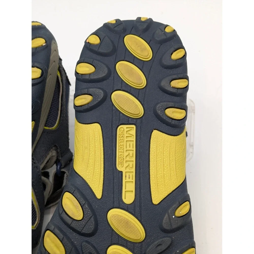 Merrell WaterPro Maipo Sport Sandals Gray Yellow Men's Size 7 Hook Loop Hiking